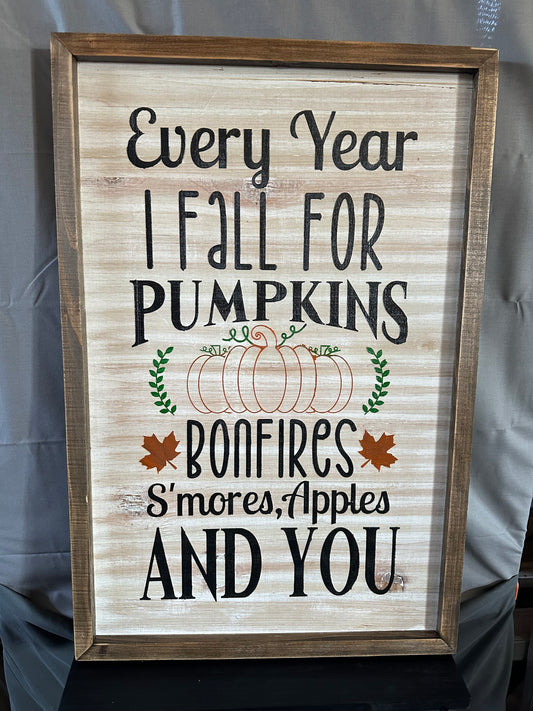 Fall pumpkin sign